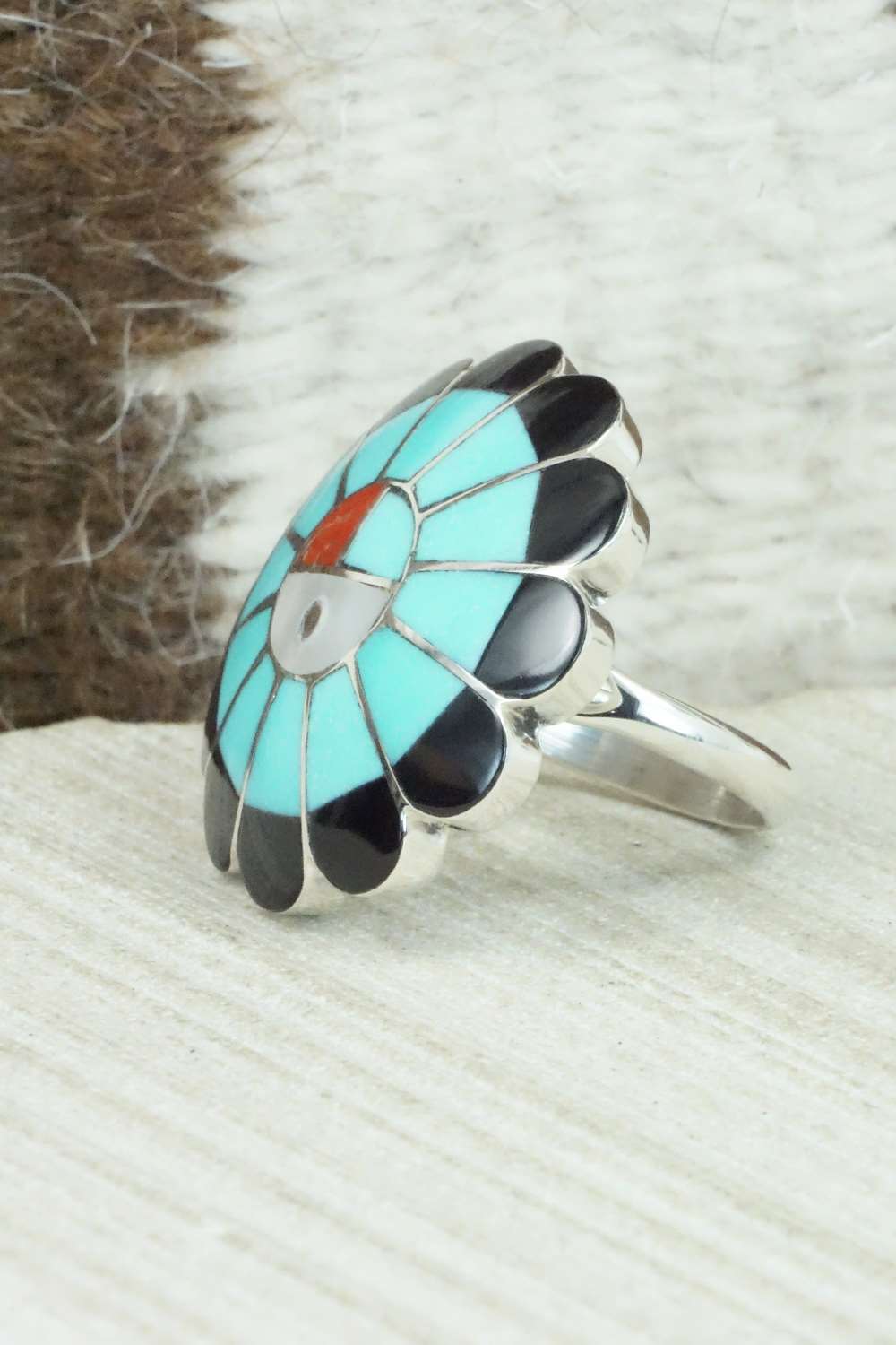 Multi Stone & Sterling Silver Ring - Denise Siutza - Size 7