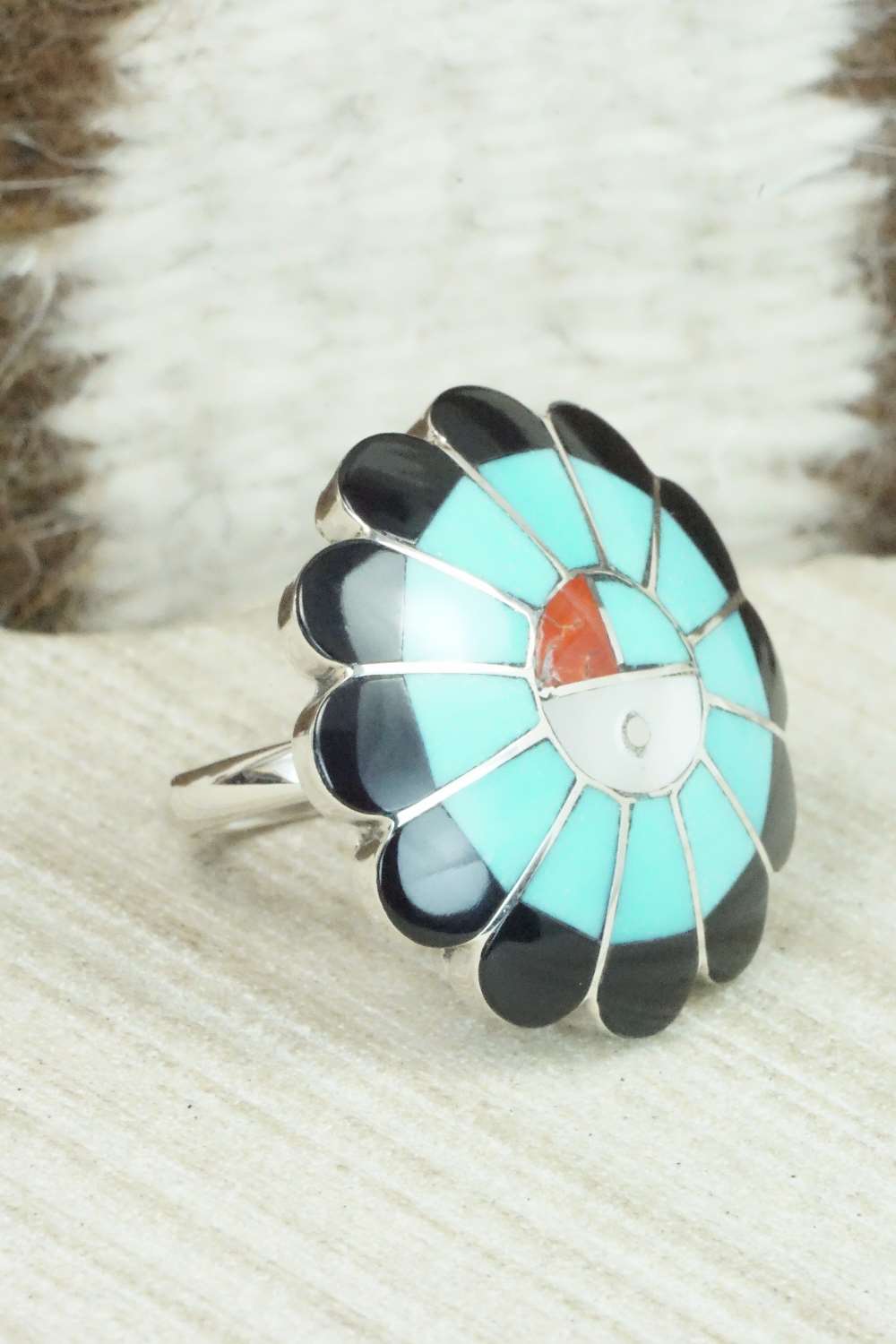 Multi Stone & Sterling Silver Ring - Denise Siutza - Size 7
