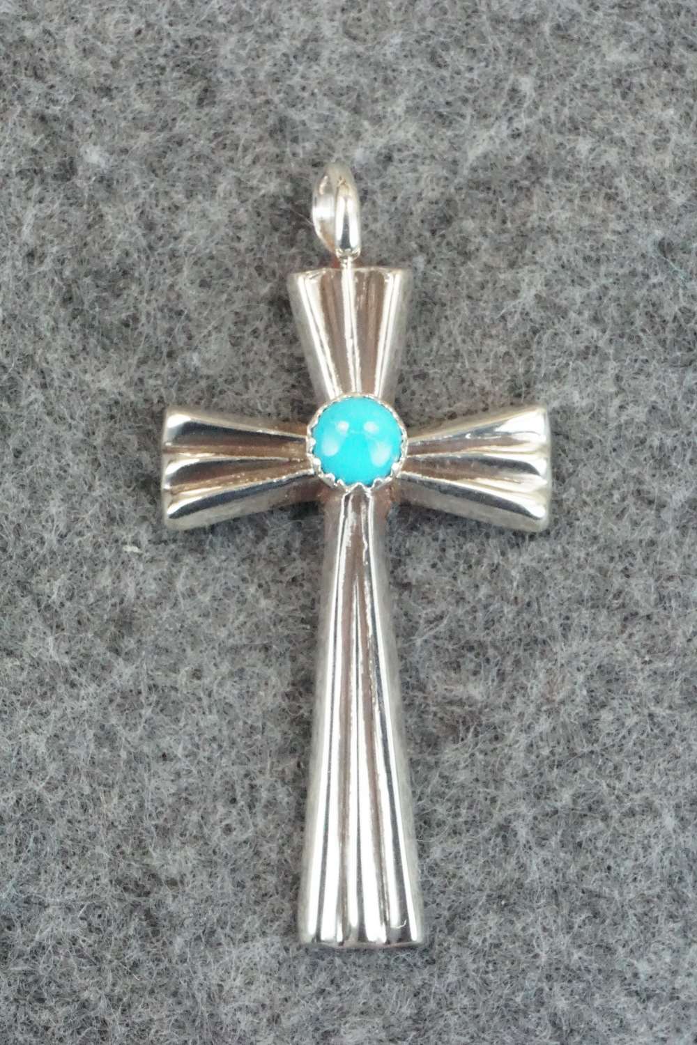 Turquoise & Sterling Silver Cross Pendant - Vanessa Kee