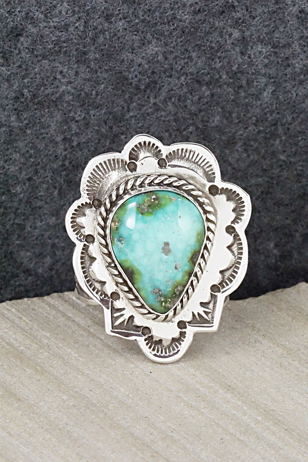 Turquoise & Sterling Silver Ring - Leonard Maloney - 9