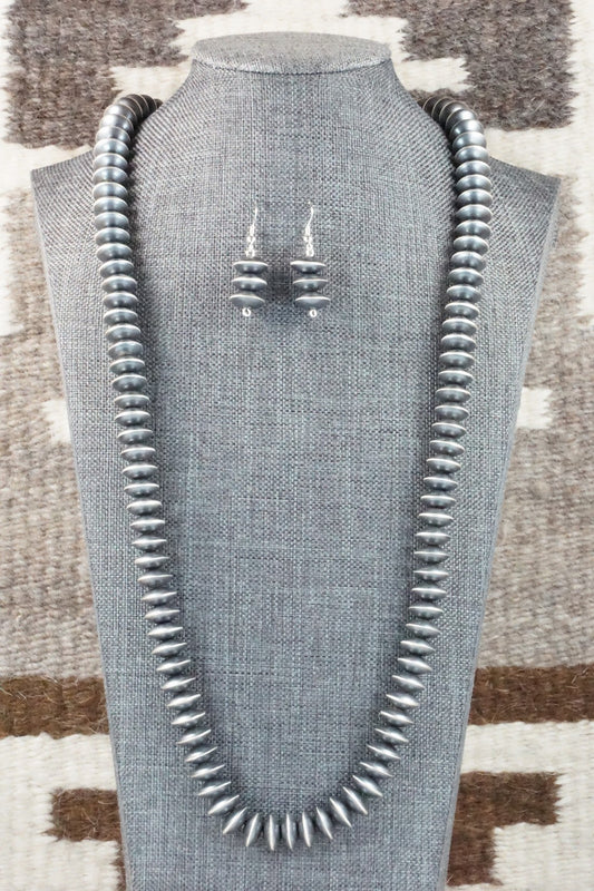 Navajo Pearl Sterling Silver Necklace Set - Preston Haley