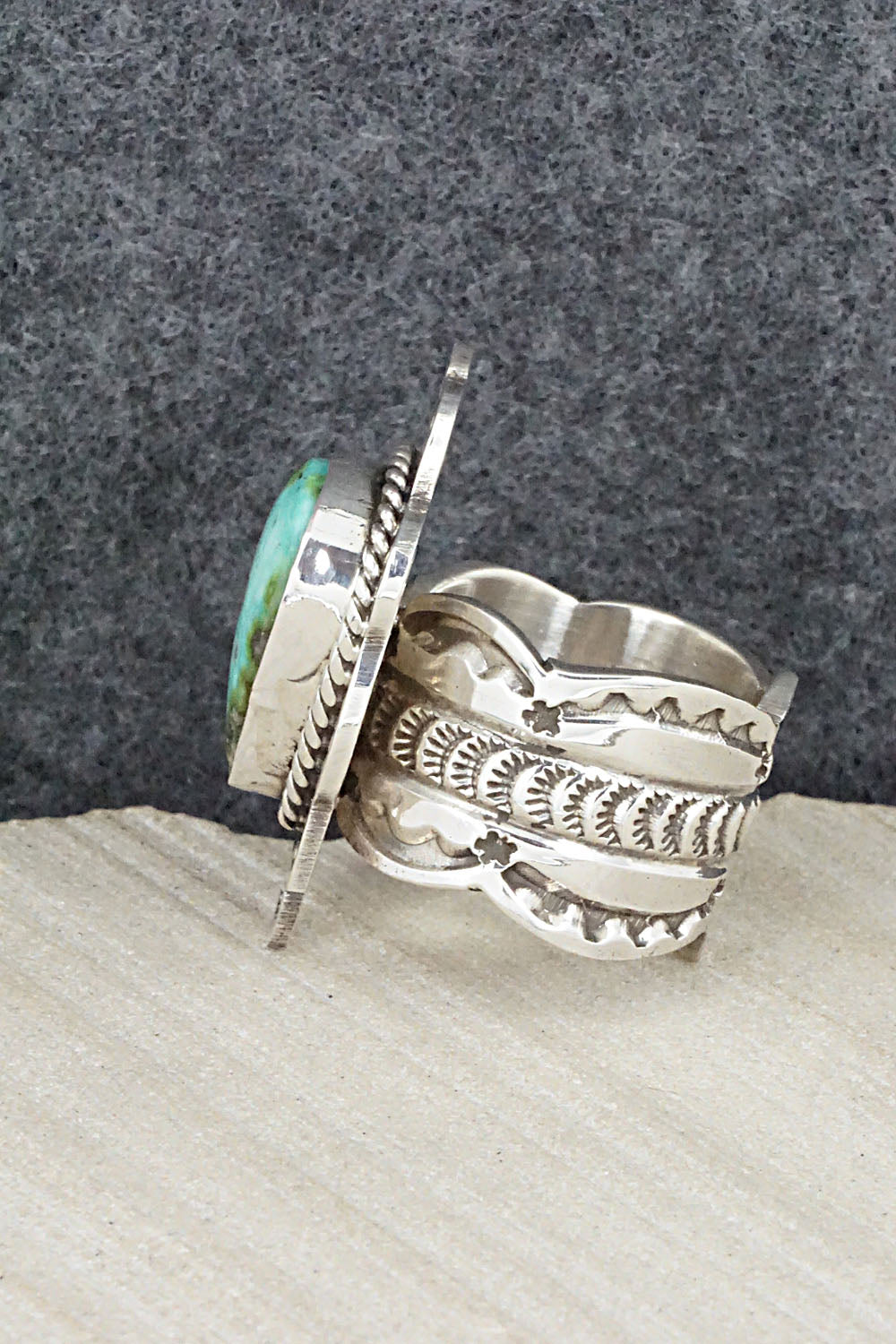 Turquoise & Sterling Silver Ring - Leonard Maloney - 9