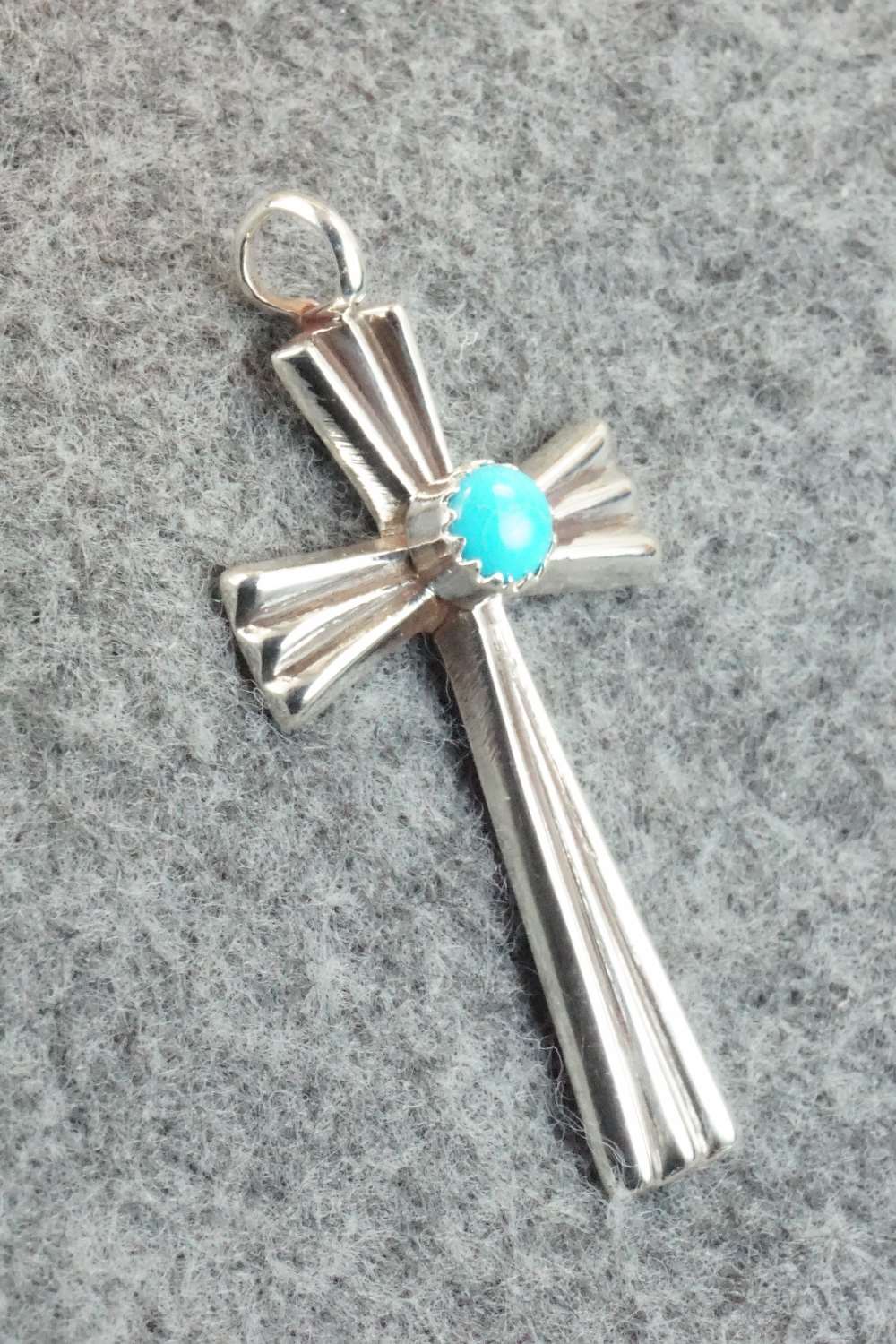 Turquoise & Sterling Silver Cross Pendant - Vanessa Kee