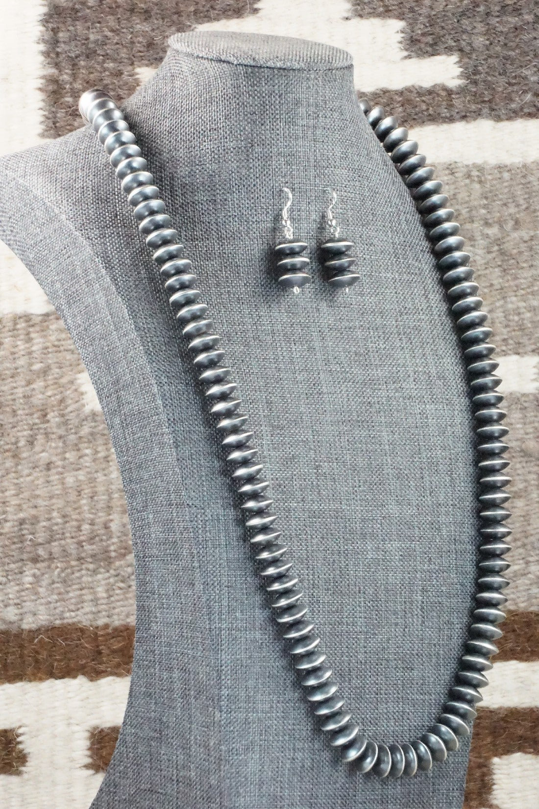 Navajo Pearl Sterling Silver Necklace Set - Preston Haley
