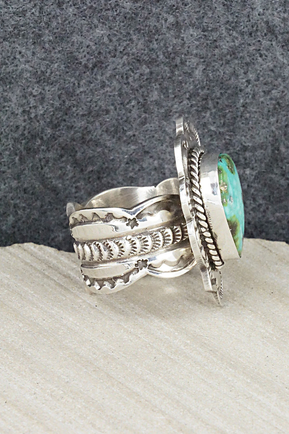 Turquoise & Sterling Silver Ring - Leonard Maloney - 9