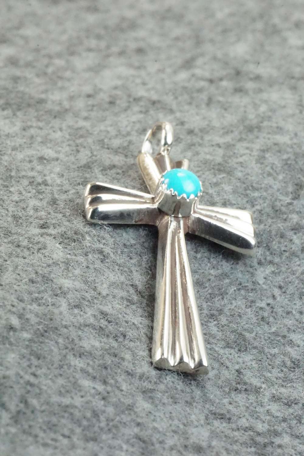 Turquoise & Sterling Silver Cross Pendant - Vanessa Kee
