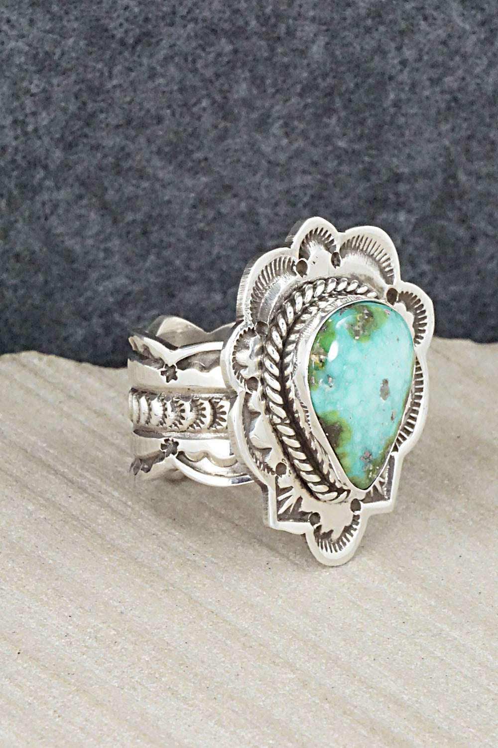 Turquoise & Sterling Silver Ring - Leonard Maloney - 9