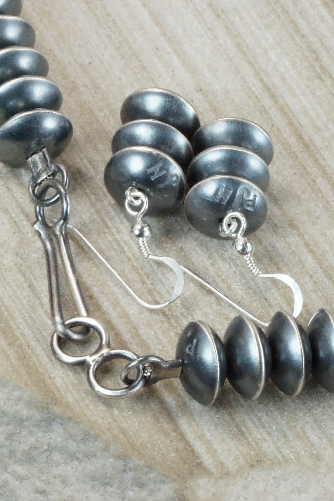 Navajo Pearl Sterling Silver Necklace Set - Preston Haley