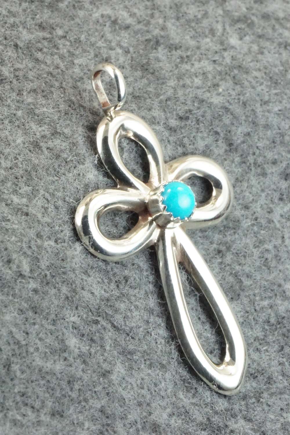 Turquoise & Sterling Silver Cross Pendant - Vanessa Kee