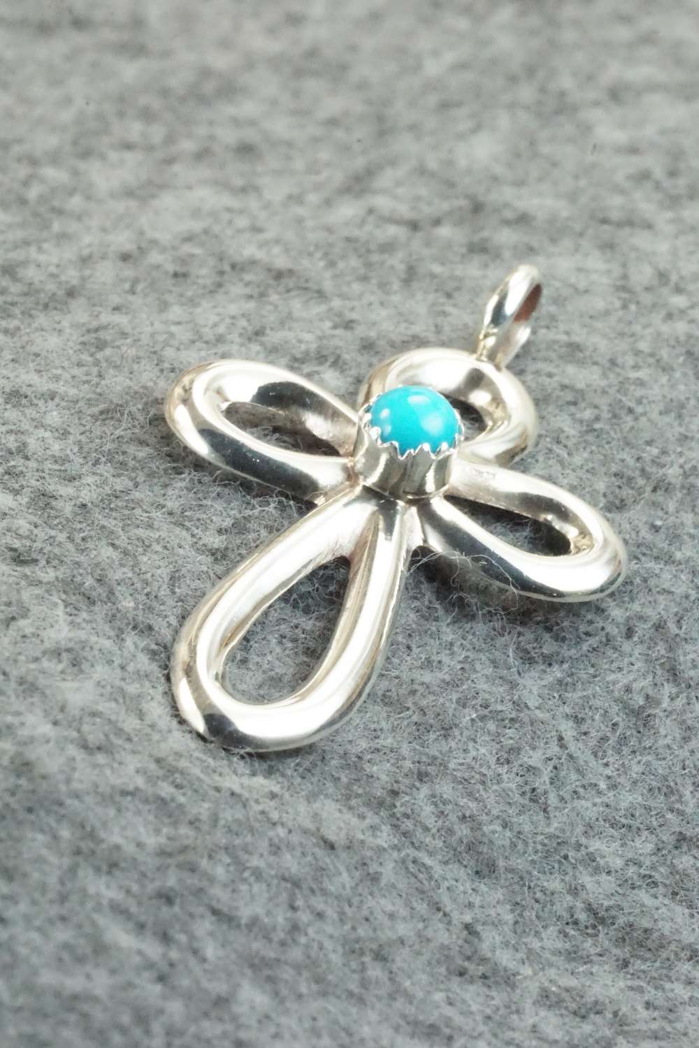 Turquoise & Sterling Silver Cross Pendant - Vanessa Kee