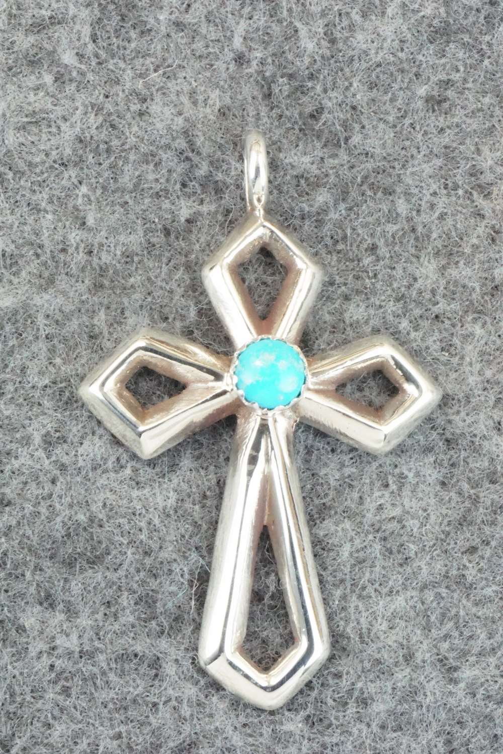 Turquoise & Sterling Silver Cross Pendant - Vanessa Kee