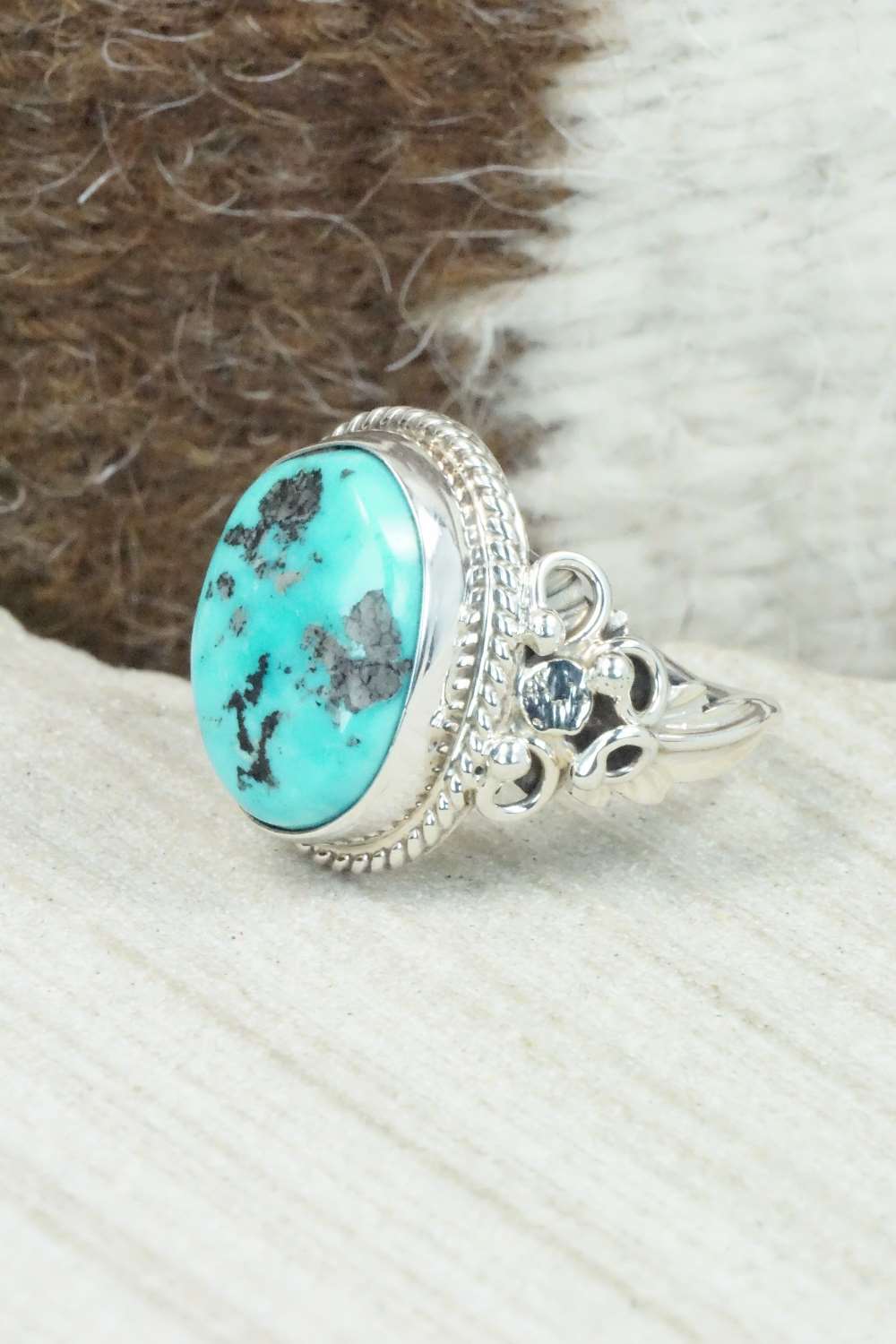 Turquoise & Sterling Silver Ring - Roberta Begay - Size 9