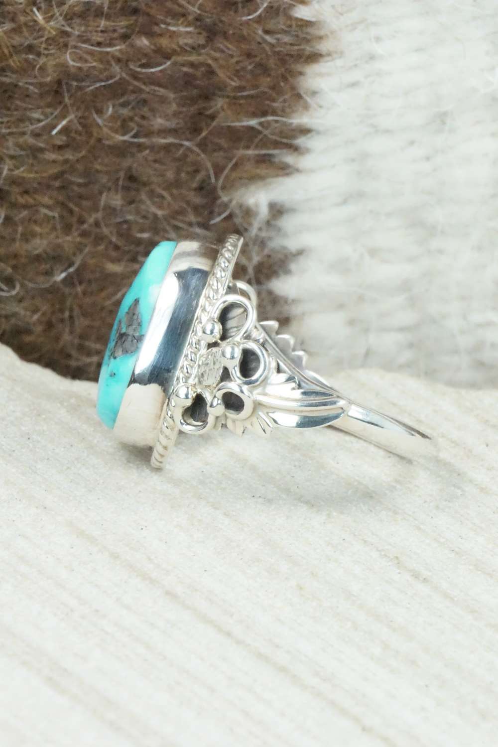 Turquoise & Sterling Silver Ring - Roberta Begay - Size 9