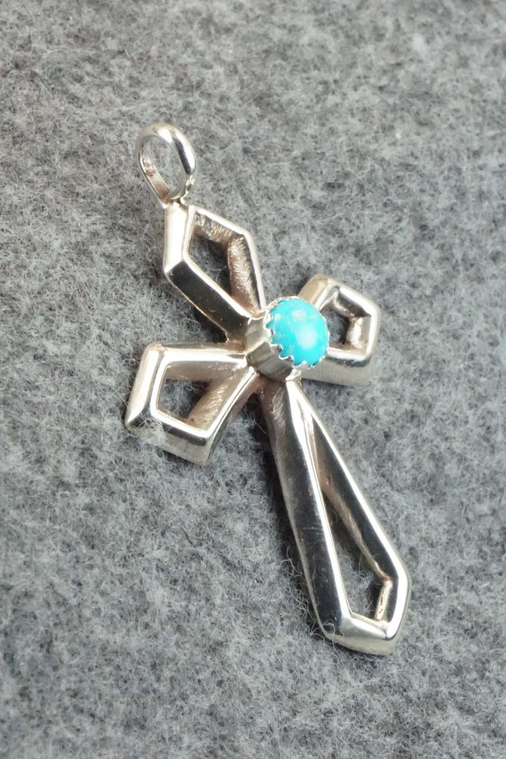 Turquoise & Sterling Silver Cross Pendant - Vanessa Kee