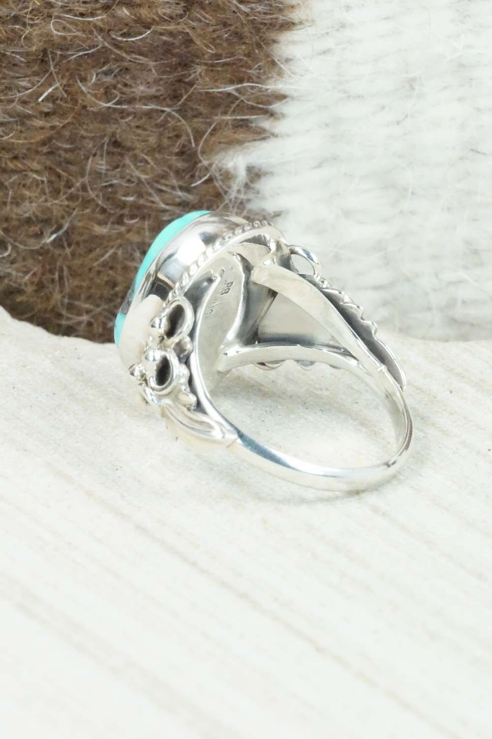 Turquoise & Sterling Silver Ring - Roberta Begay - Size 9