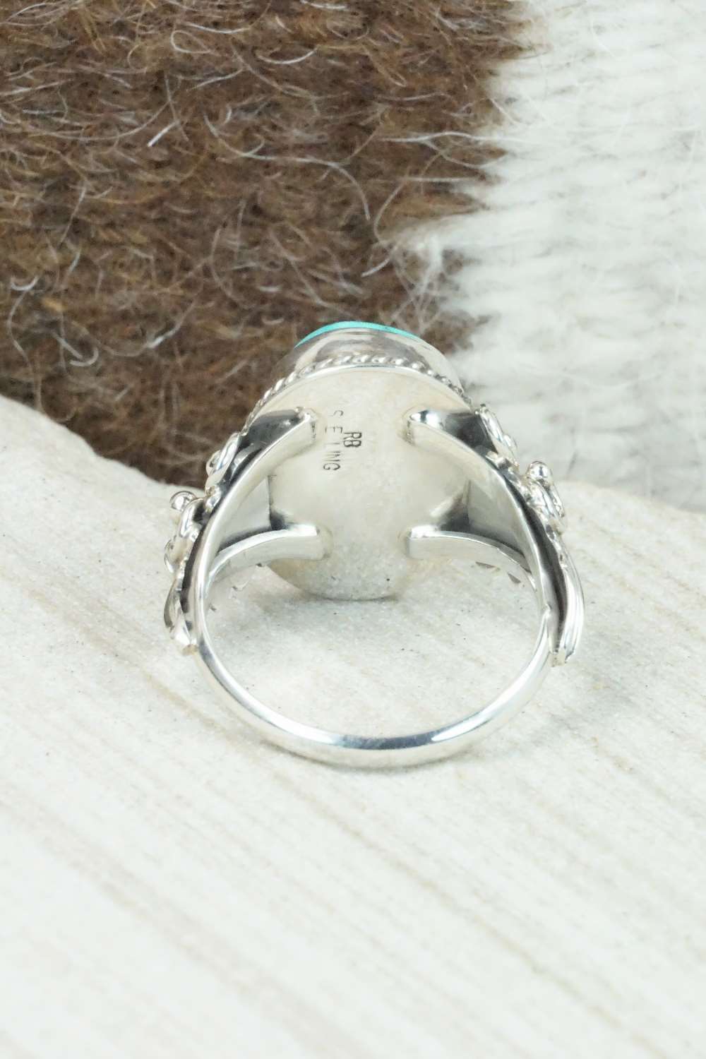 Turquoise & Sterling Silver Ring - Roberta Begay - Size 9