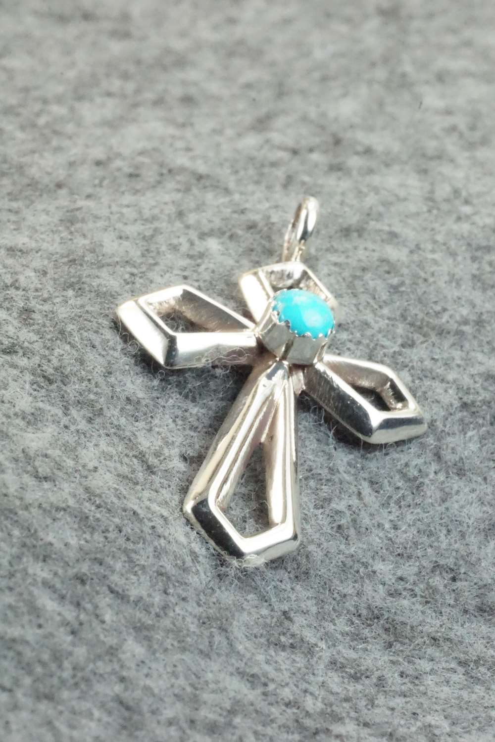 Turquoise & Sterling Silver Cross Pendant - Vanessa Kee