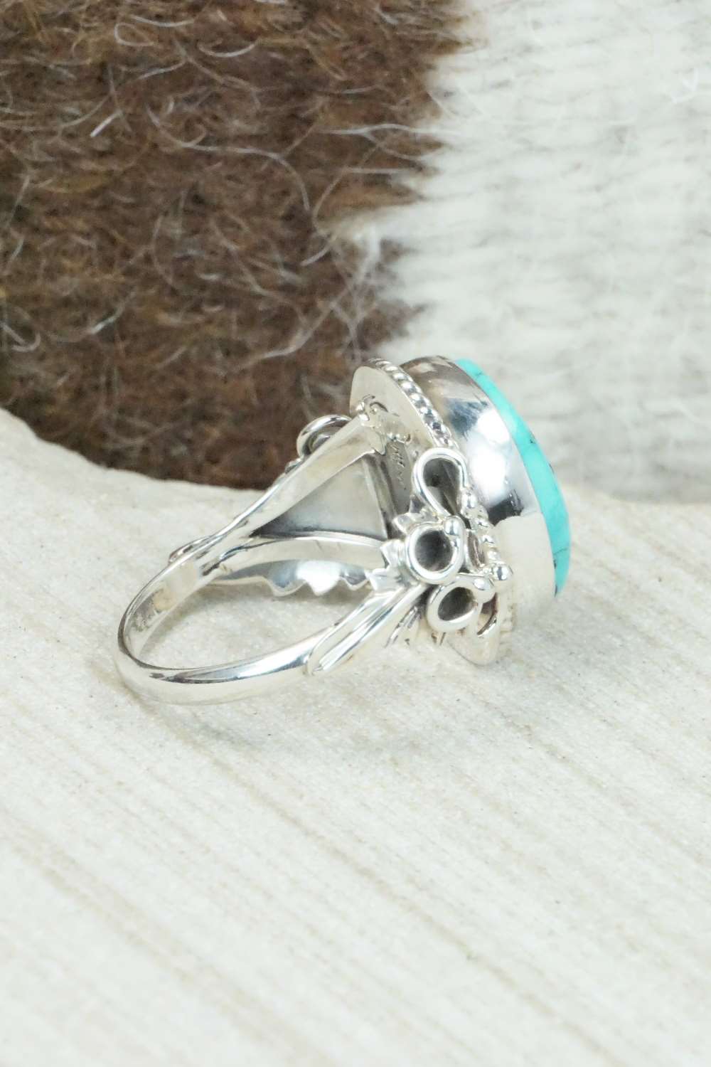 Turquoise & Sterling Silver Ring - Roberta Begay - Size 9