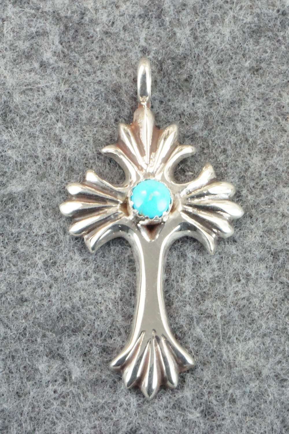 Turquoise & Sterling Silver Cross Pendant - Vanessa Kee