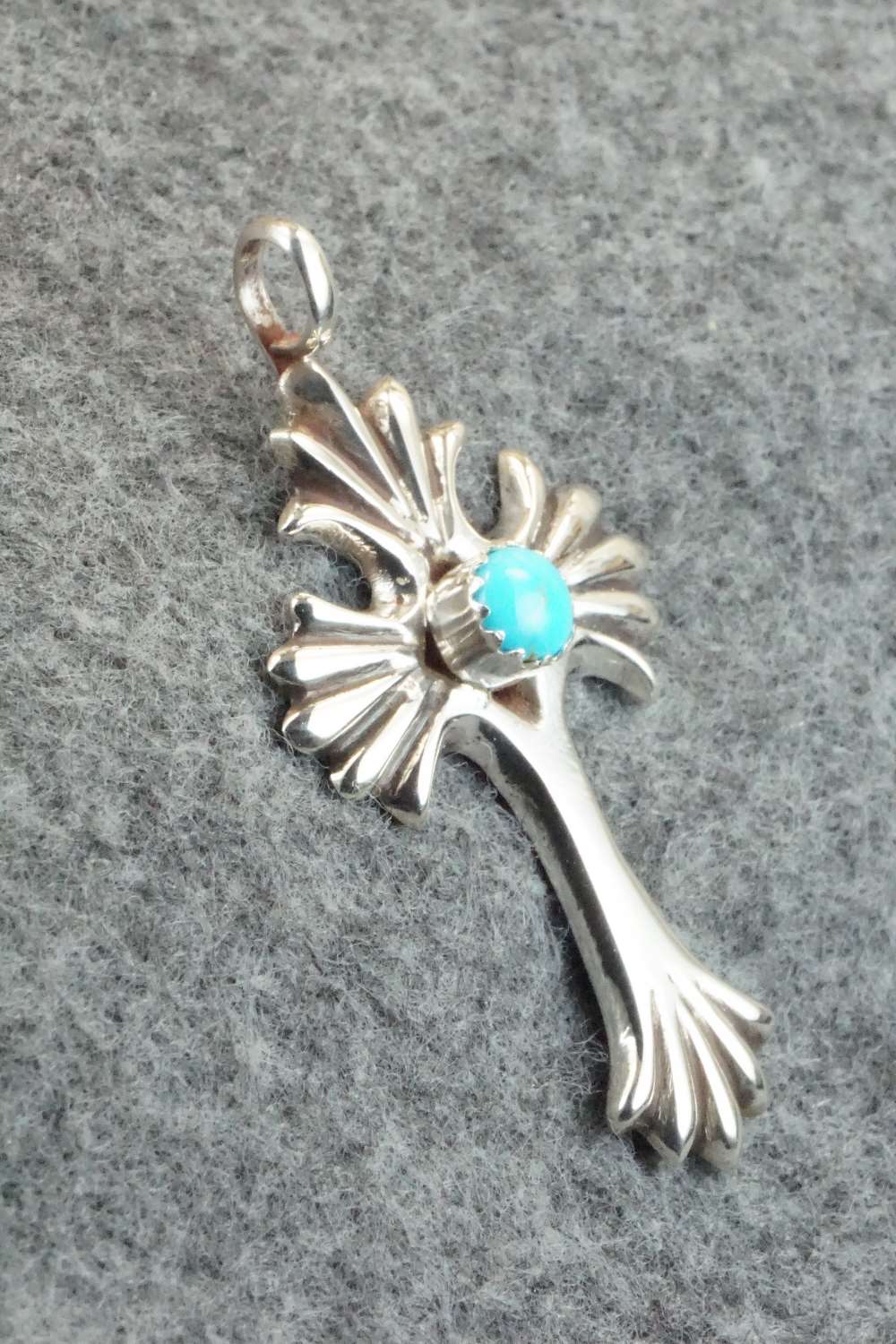Turquoise & Sterling Silver Cross Pendant - Vanessa Kee