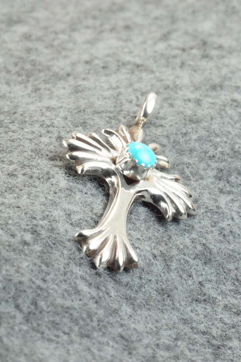 Turquoise & Sterling Silver Cross Pendant - Vanessa Kee