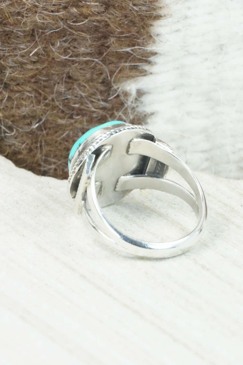 Turquoise & Sterling Silver Ring - Roberta Begay - Size 8