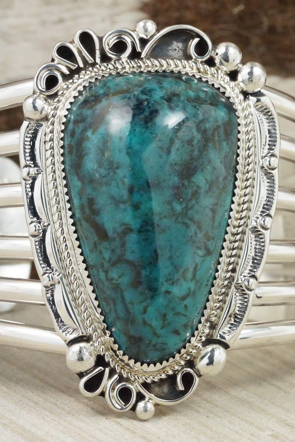 Turquoise & Sterling Silver Bracelet - Leslie Nez