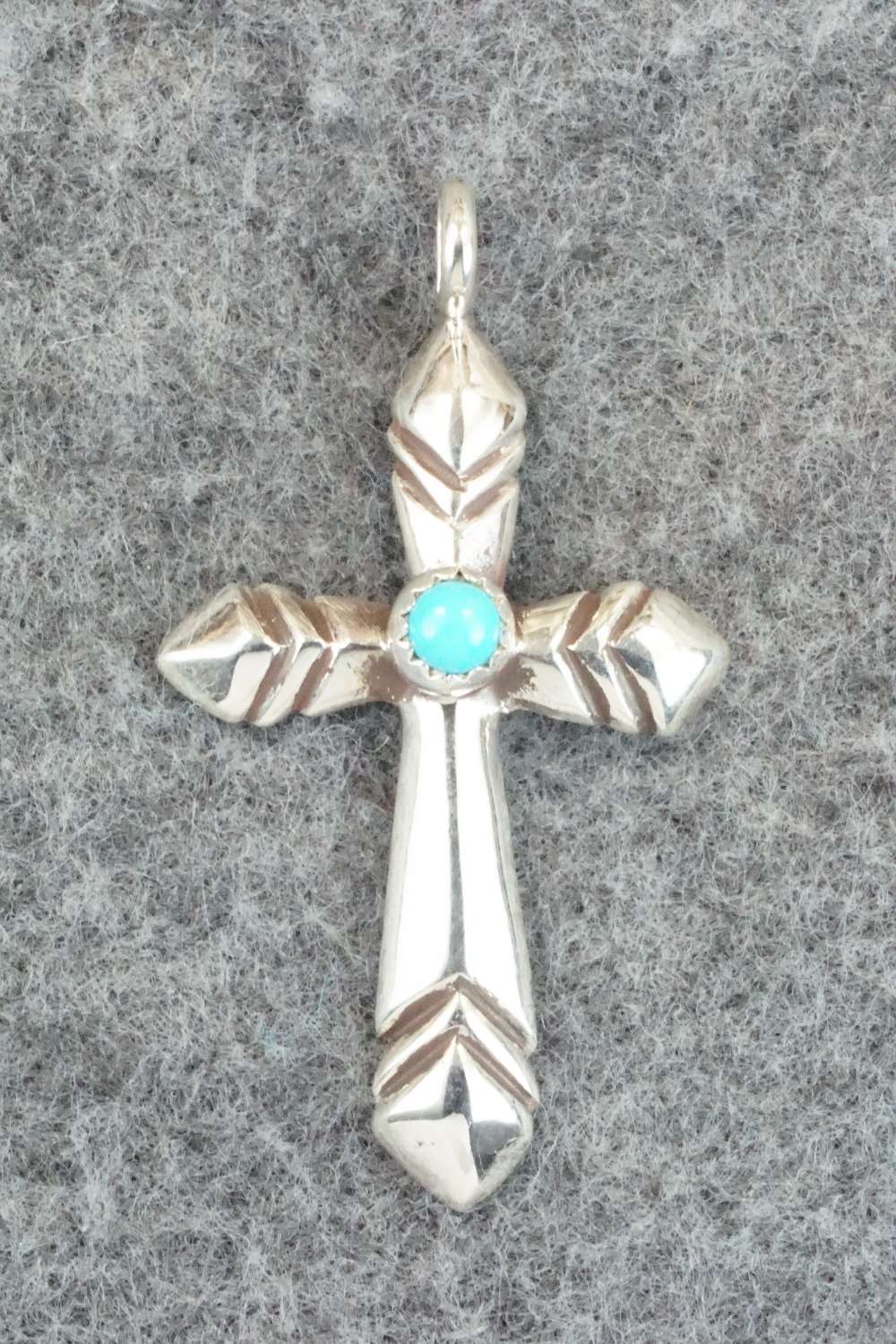 Turquoise & Sterling Silver Cross Pendant - Vanessa Kee