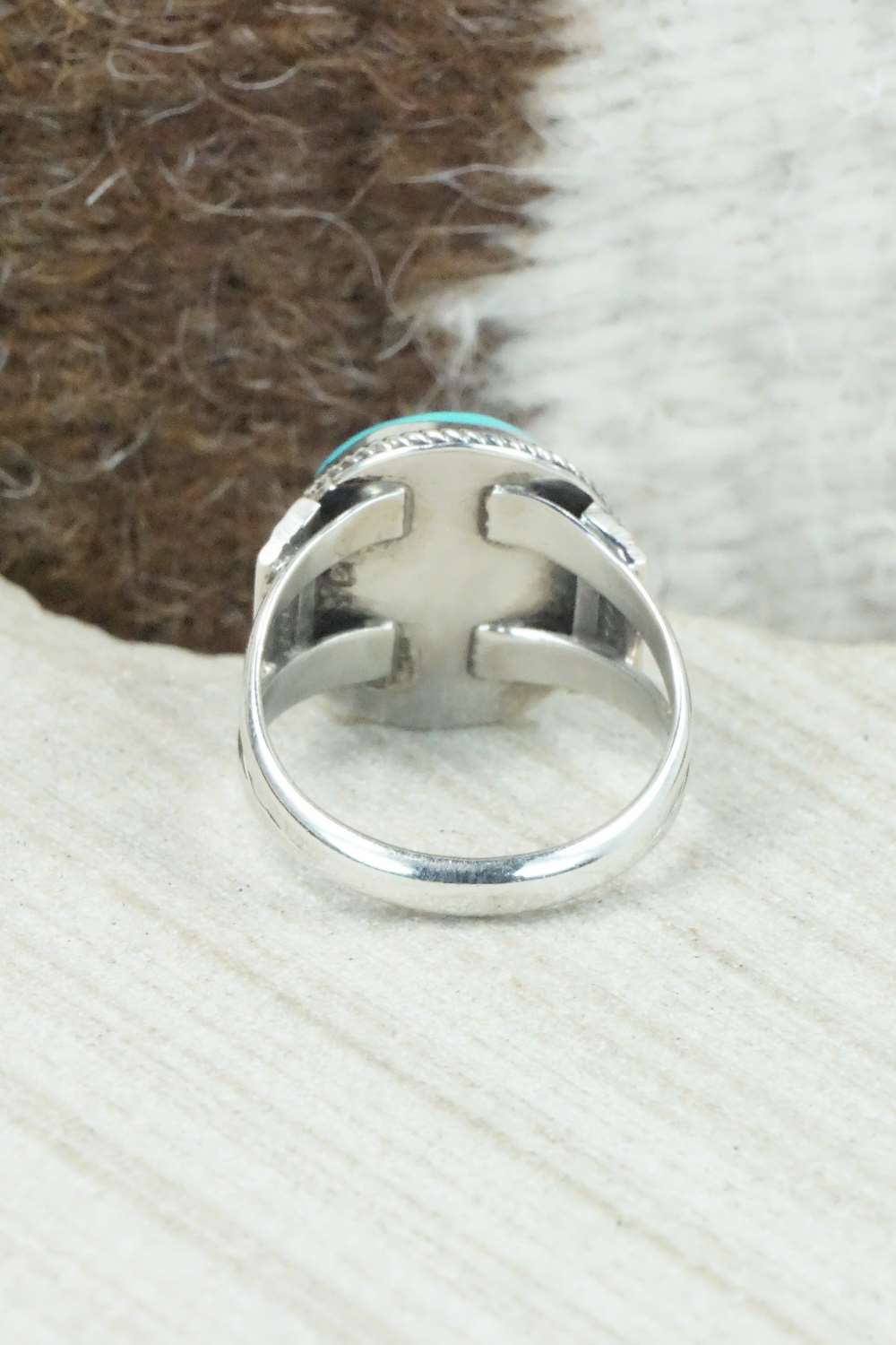 Turquoise & Sterling Silver Ring - Roberta Begay - Size 8