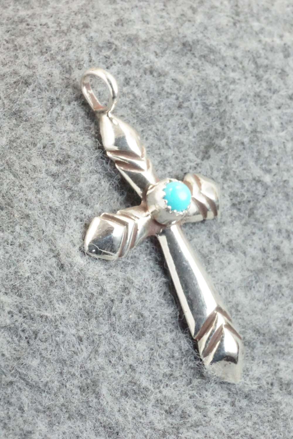 Turquoise & Sterling Silver Cross Pendant - Vanessa Kee