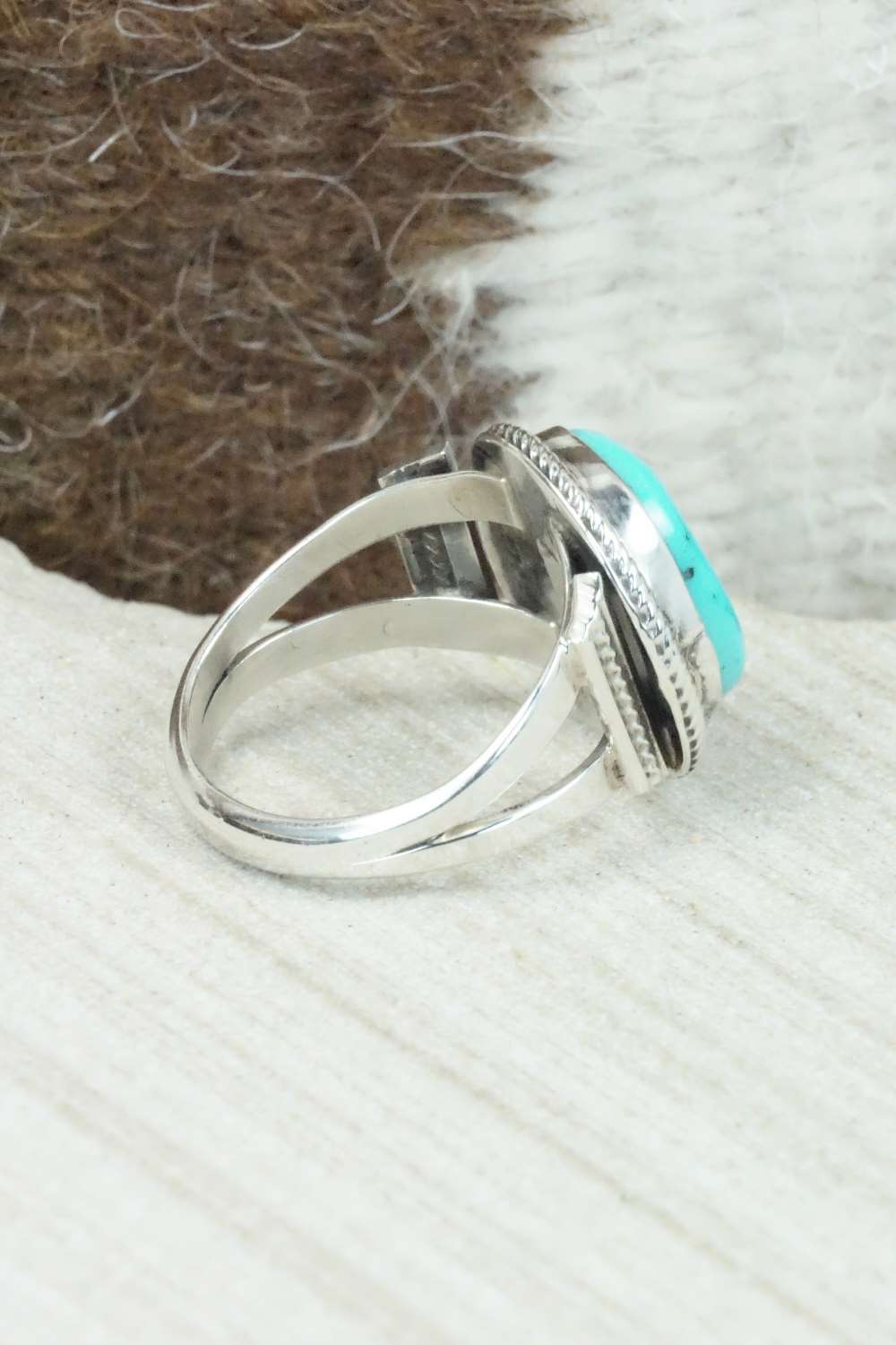 Turquoise & Sterling Silver Ring - Roberta Begay - Size 8