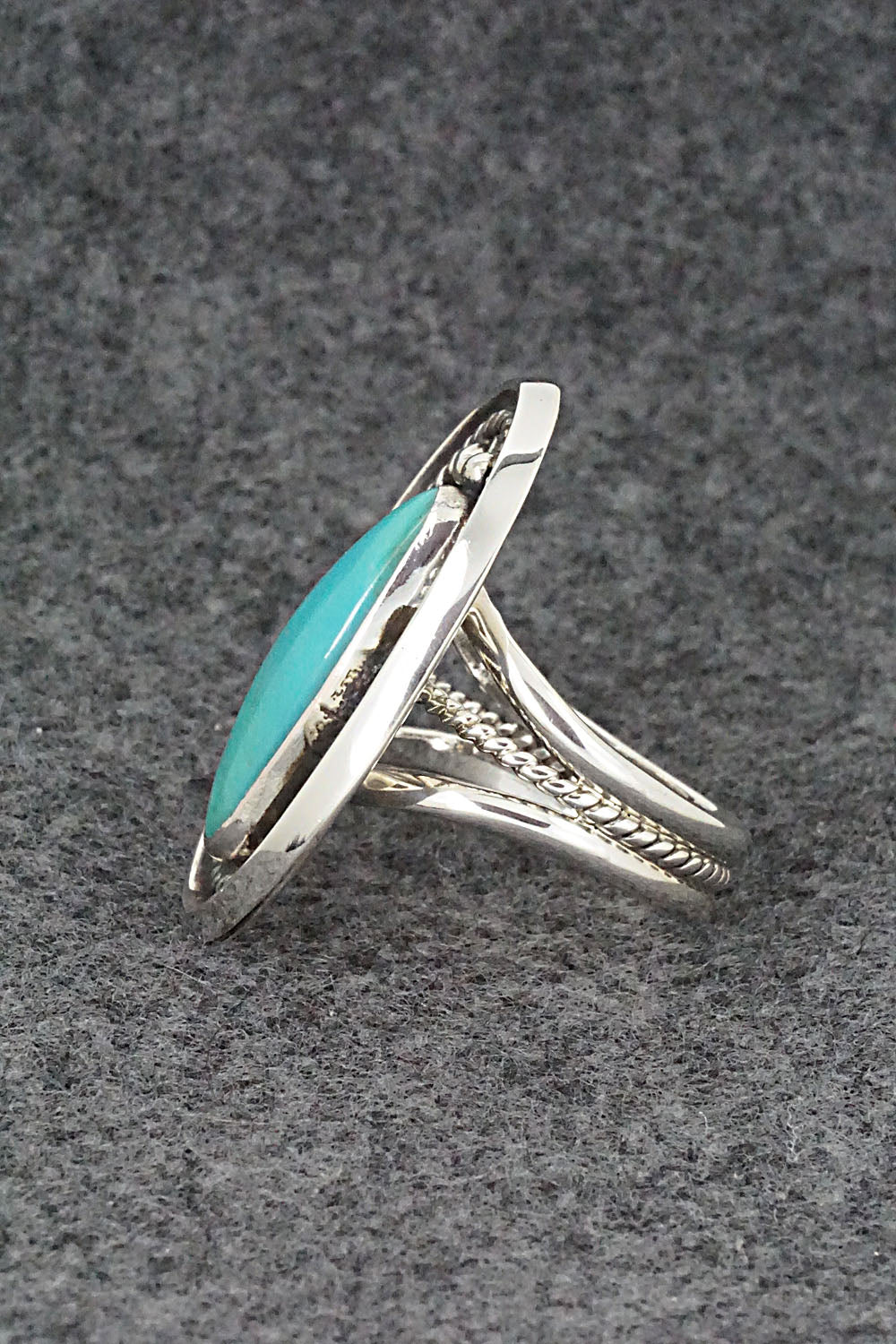 Turquoise & Sterling Silver Ring - Raymond Delgarito - Size 9.75