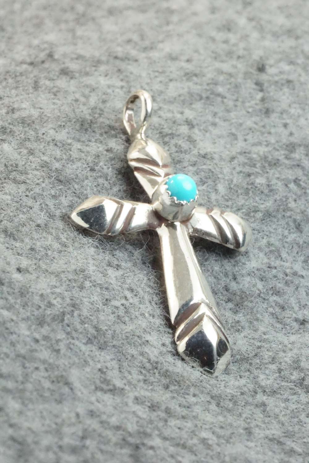 Turquoise & Sterling Silver Cross Pendant - Vanessa Kee