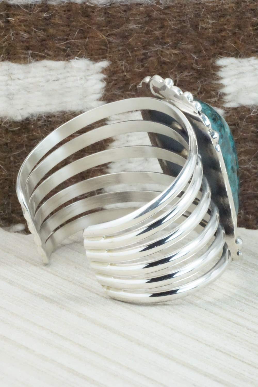 Turquoise & Sterling Silver Bracelet - Leslie Nez