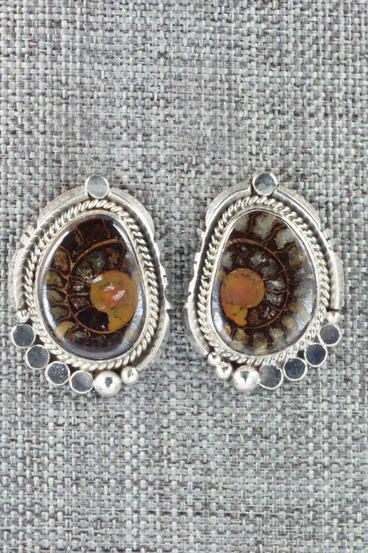 Moroccan Ammonite & Sterling Silver Earrings - Sharon McCarthy