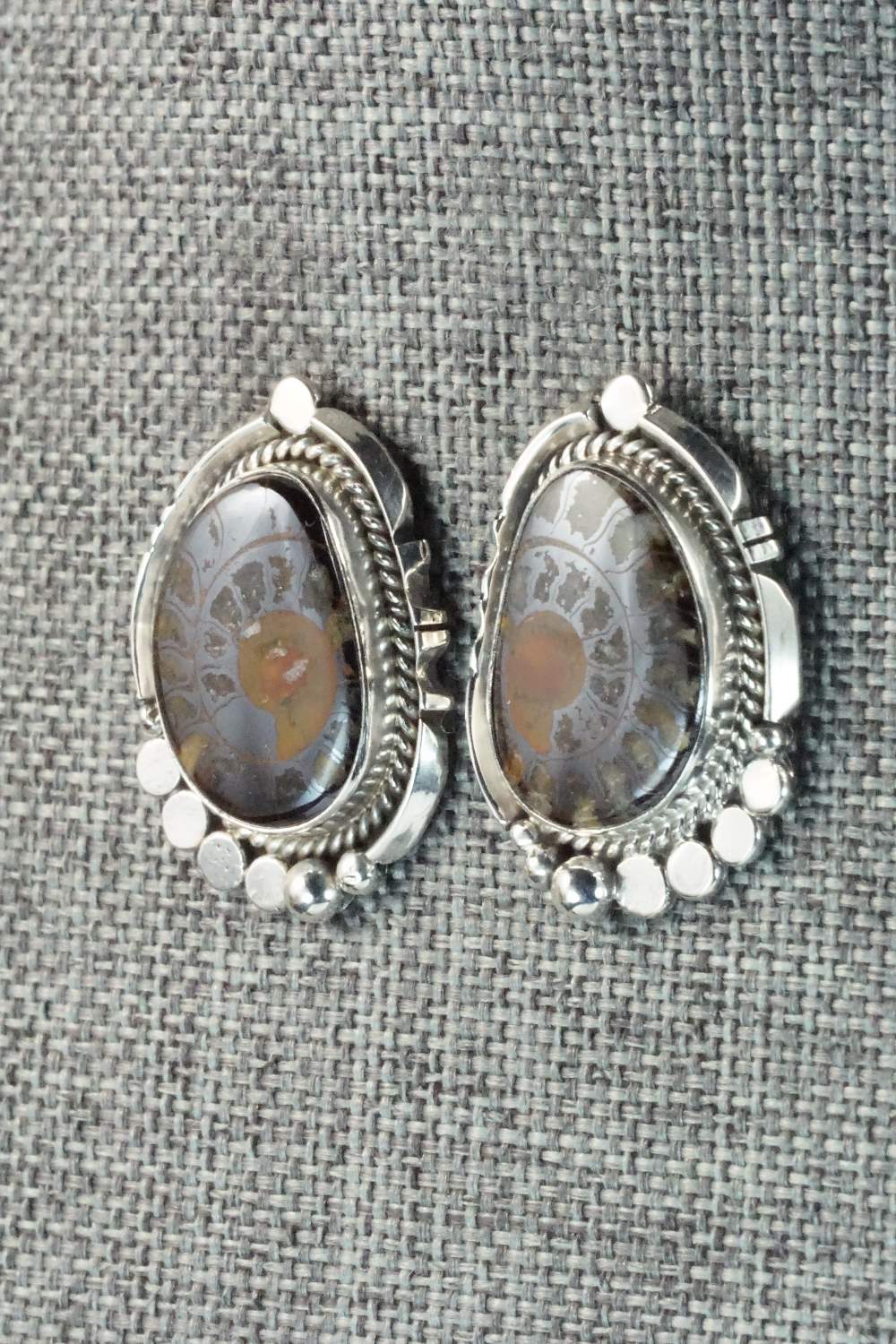 Moroccan Ammonite & Sterling Silver Earrings - Sharon McCarthy