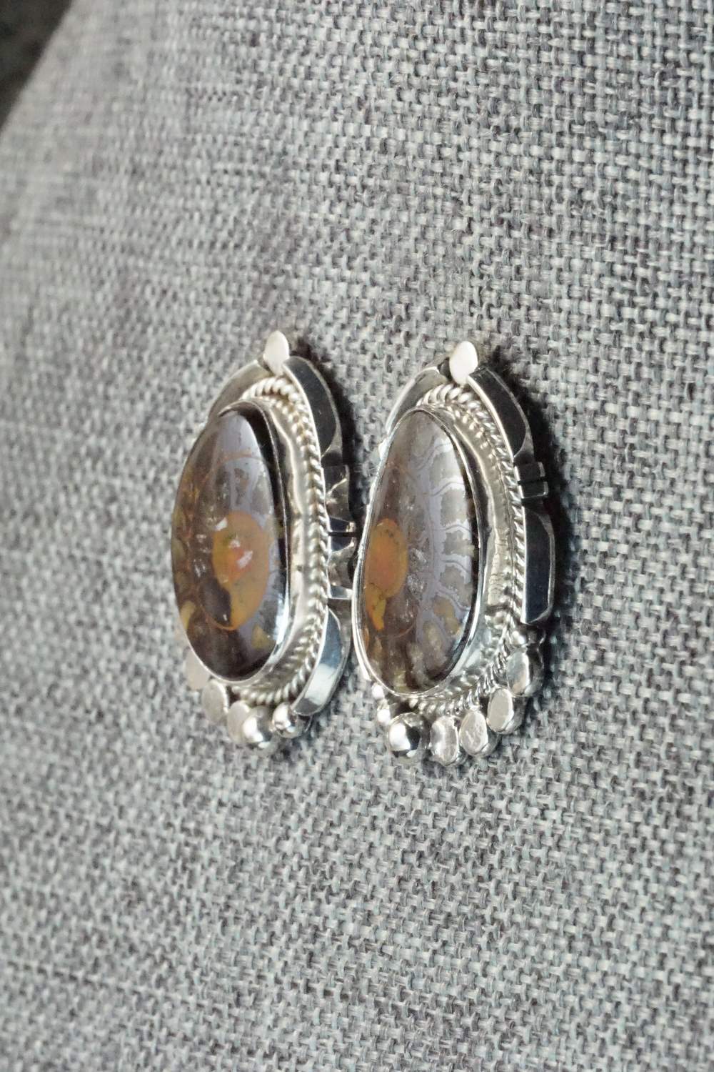 Moroccan Ammonite & Sterling Silver Earrings - Sharon McCarthy