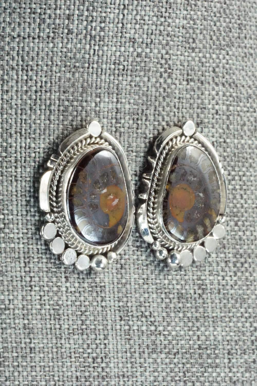 Moroccan Ammonite & Sterling Silver Earrings - Sharon McCarthy