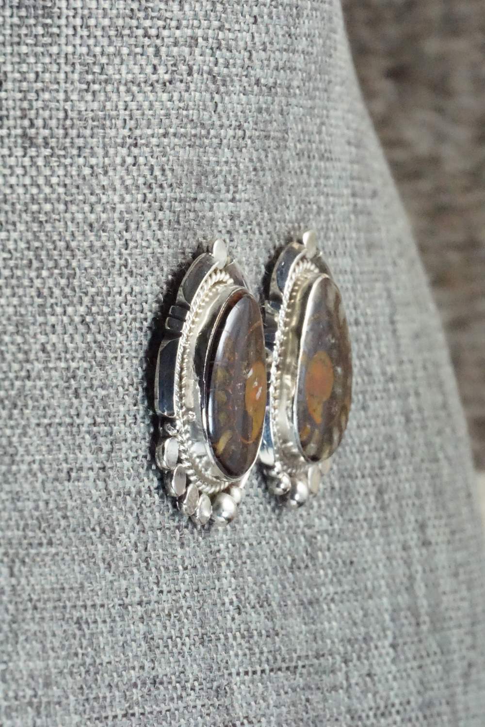 Moroccan Ammonite & Sterling Silver Earrings - Sharon McCarthy