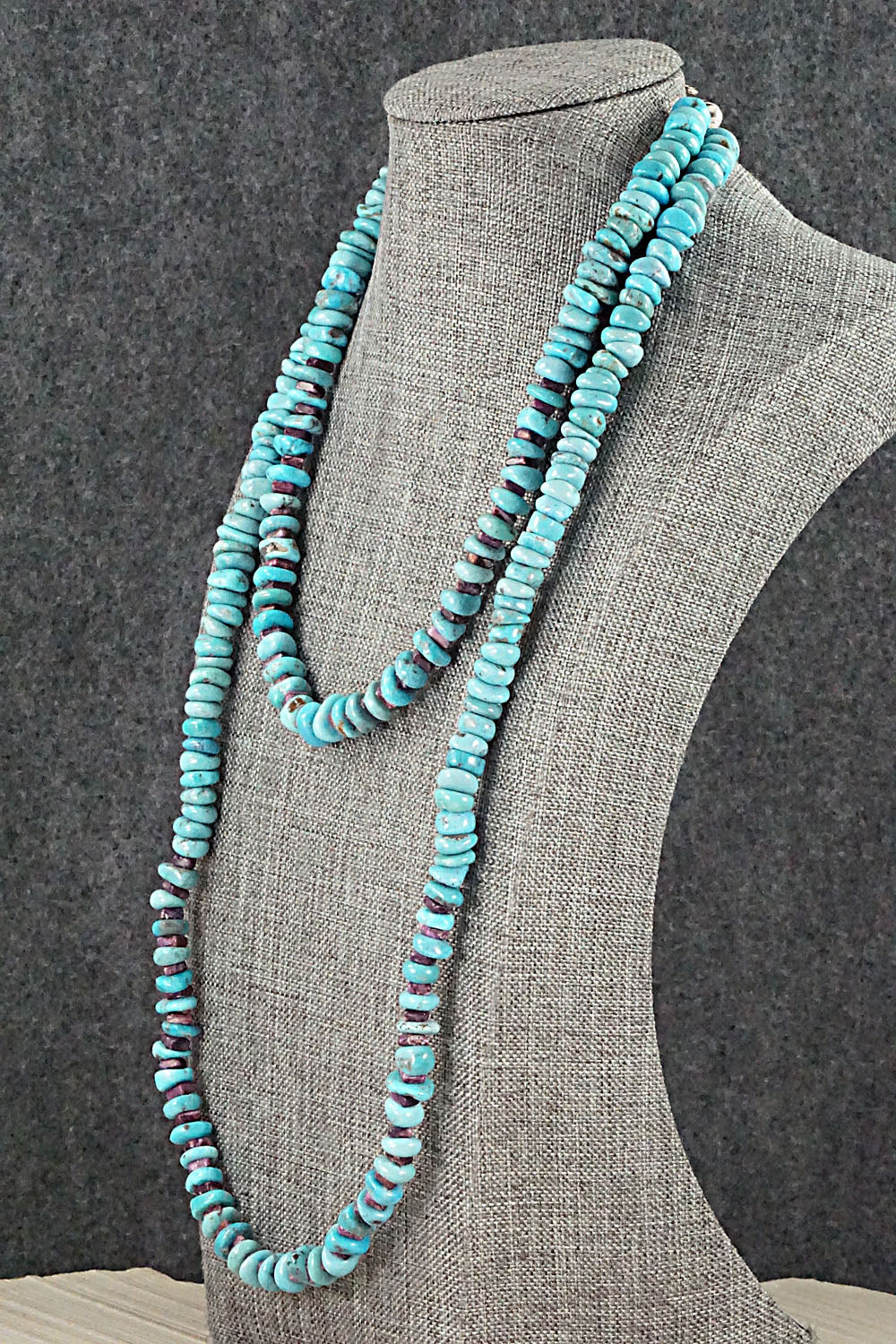 Turquoise, Spiny Oyster & Sterling Silver Necklace - Victoria Callidito