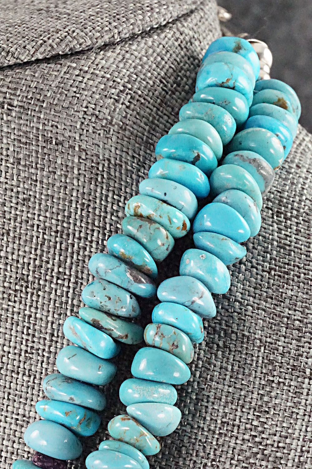 Turquoise, Spiny Oyster & Sterling Silver Necklace - Victoria Callidito