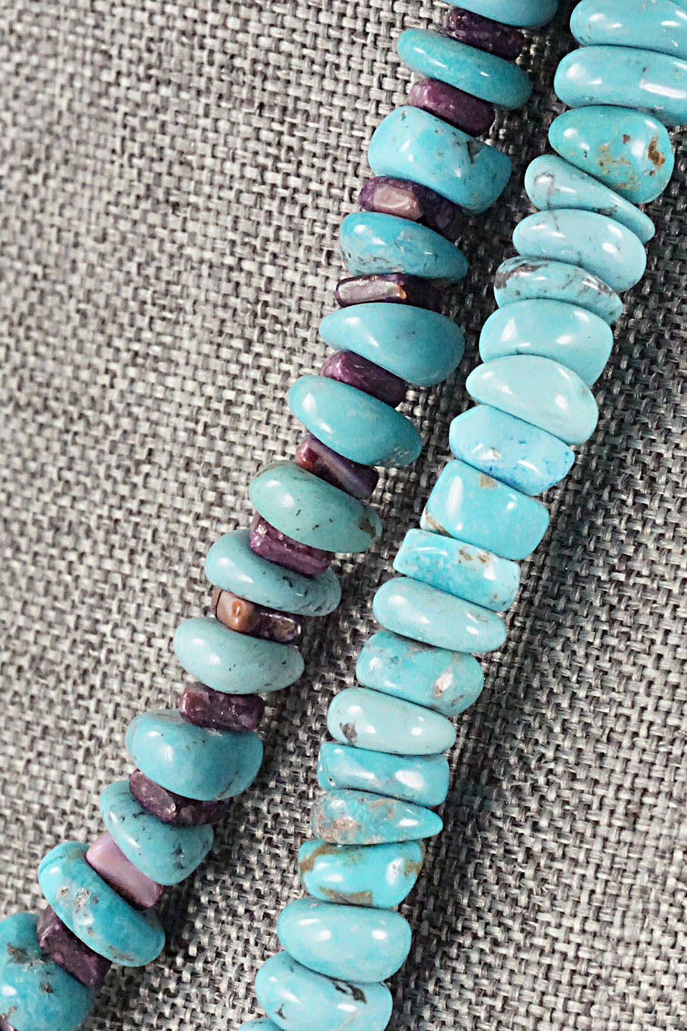 Turquoise, Spiny Oyster & Sterling Silver Necklace - Victoria Callidito