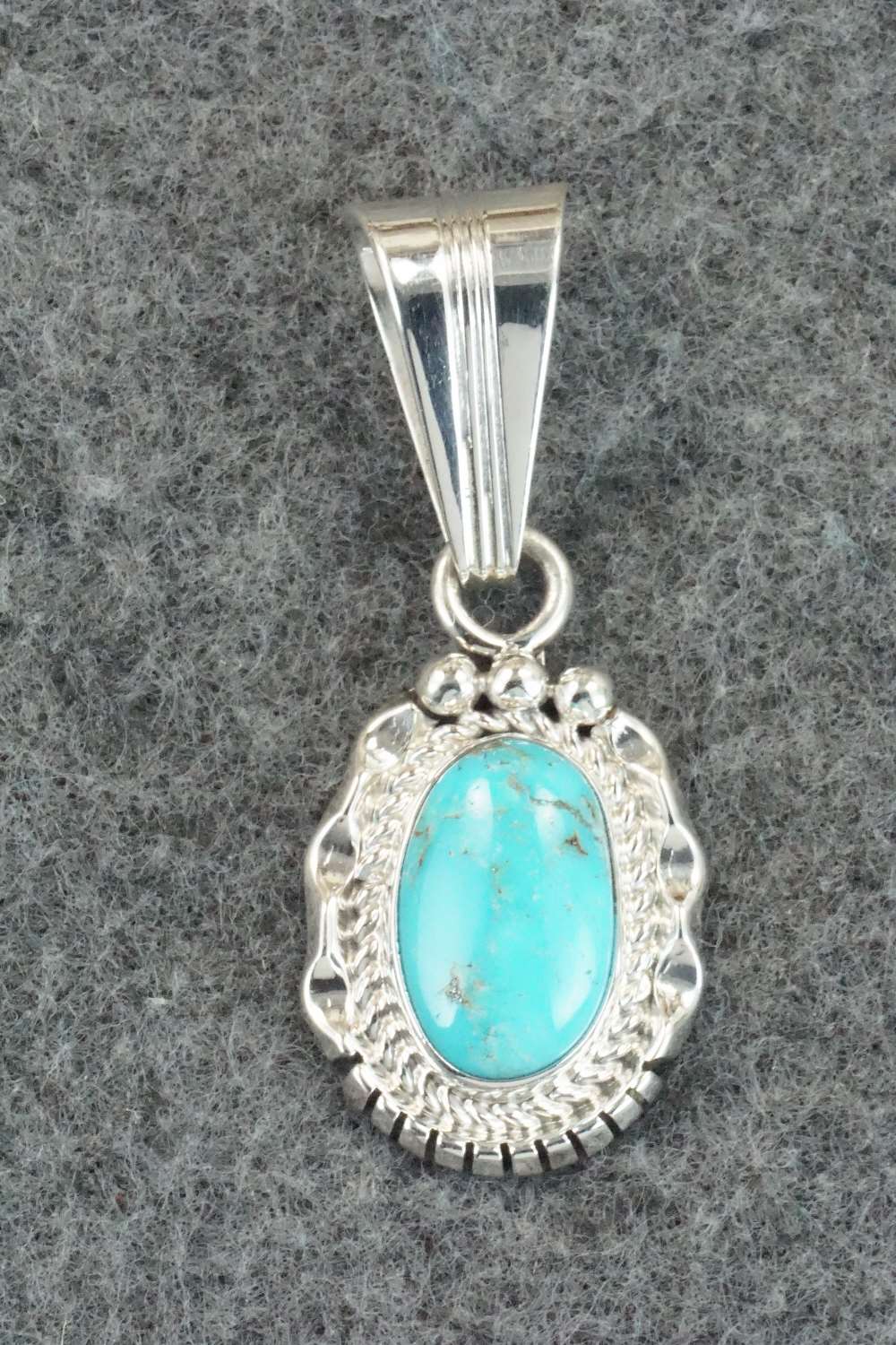 Turquoise & Sterling Silver Pendant - Samuel Yellowhair