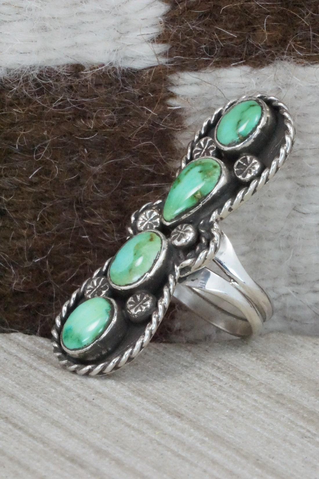 Turquoise & Sterling Silver Ring - Priscilla Reeder - Size 8