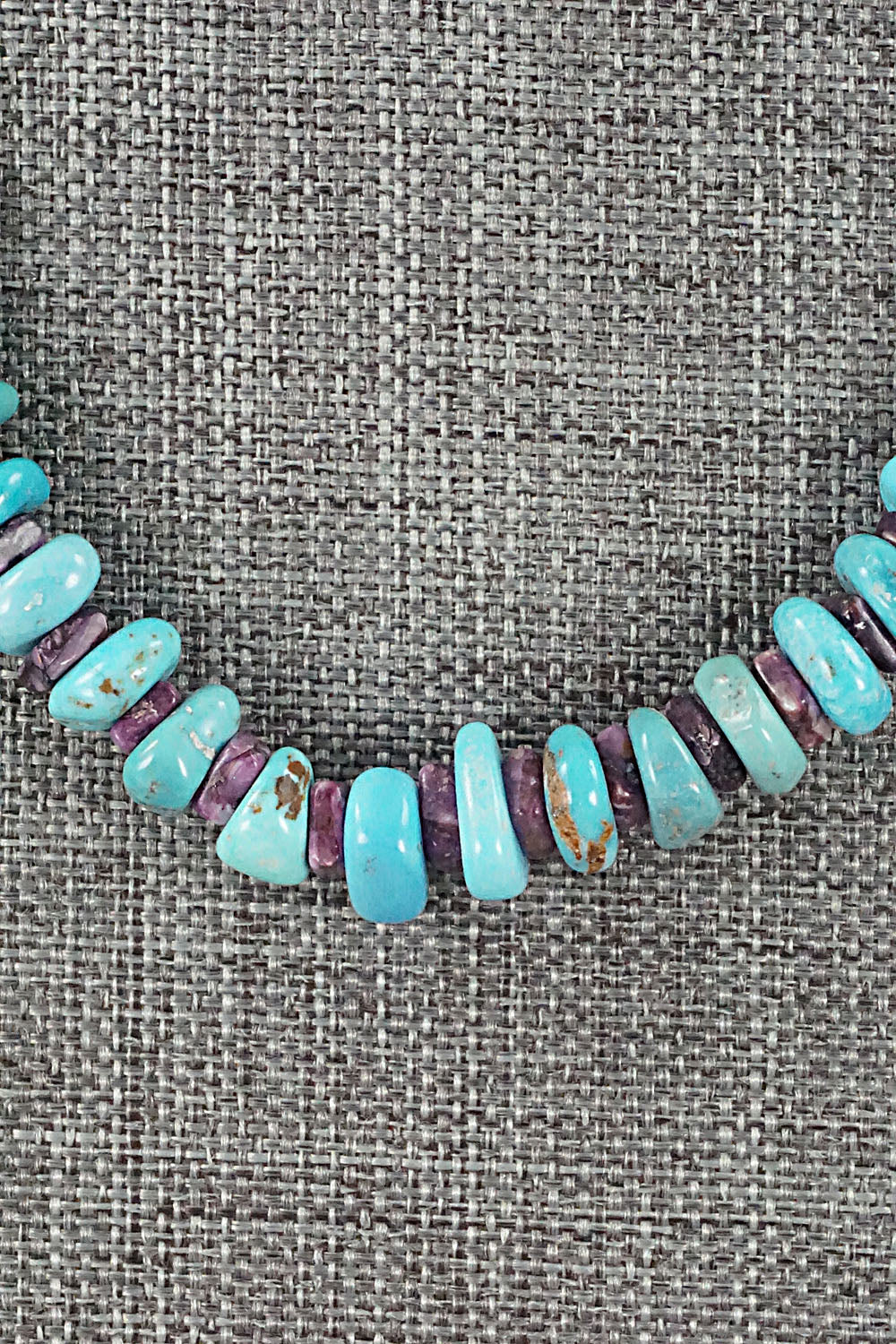 Turquoise, Spiny Oyster & Sterling Silver Necklace - Victoria Callidito