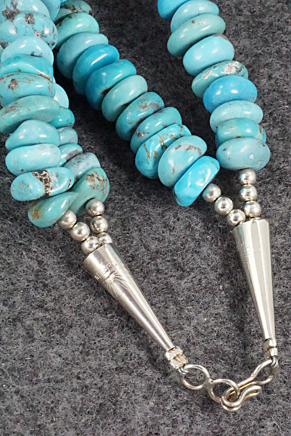 Turquoise, Spiny Oyster & Sterling Silver Necklace - Victoria Callidito