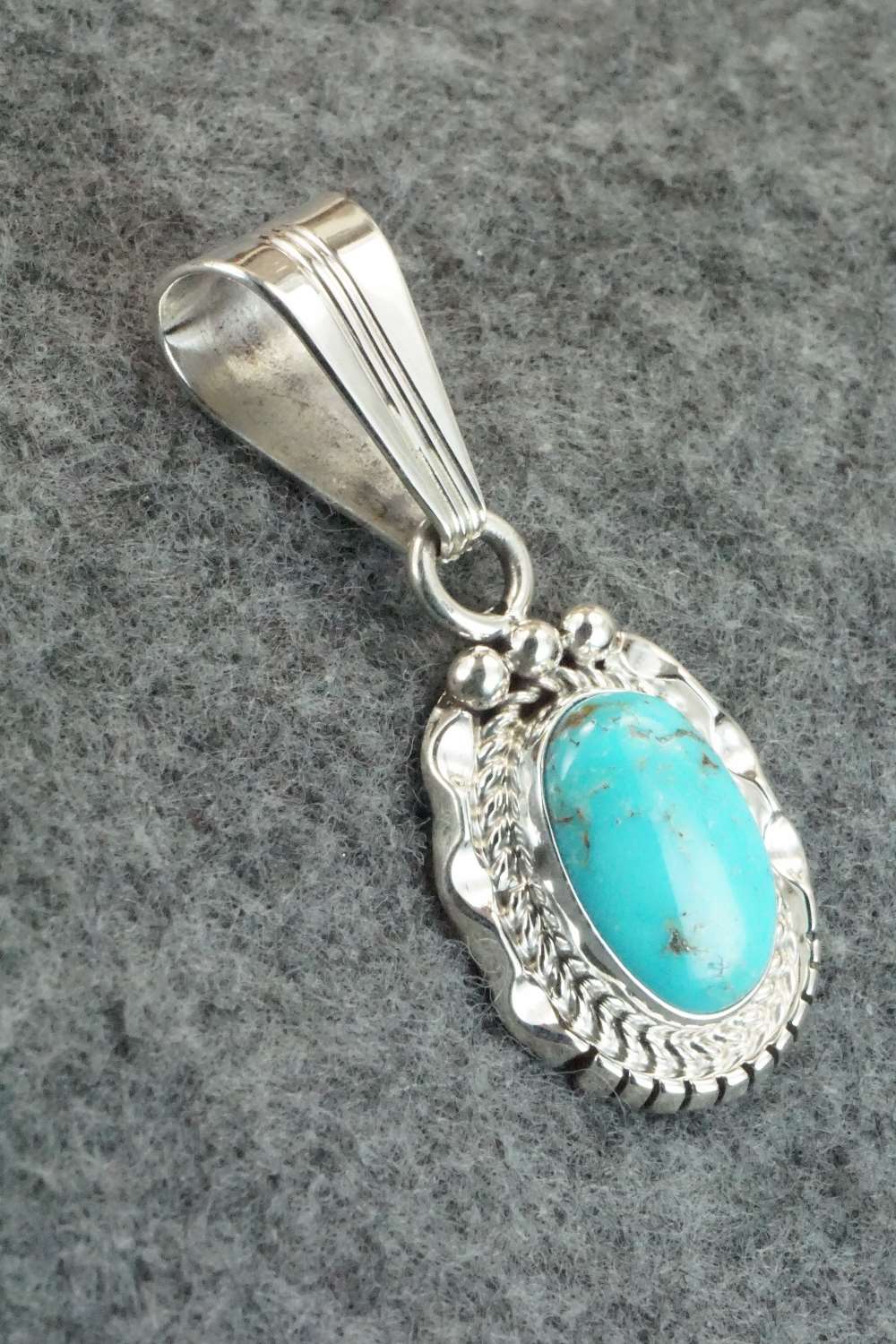 Turquoise & Sterling Silver Pendant - Samuel Yellowhair