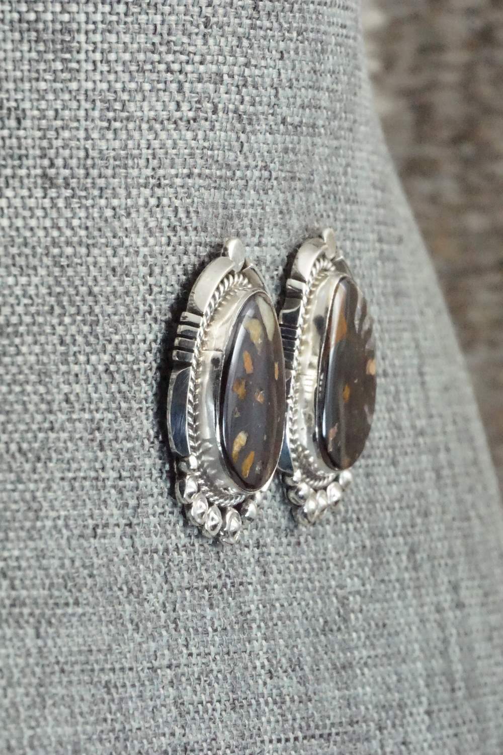 Moroccan Ammonite & Sterling Silver Earrings - Sharon McCarthy