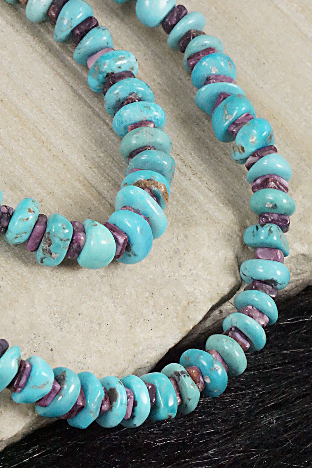 Turquoise, Spiny Oyster & Sterling Silver Necklace - Victoria Callidito