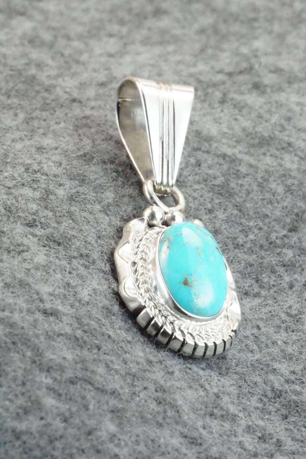 Turquoise & Sterling Silver Pendant - Samuel Yellowhair